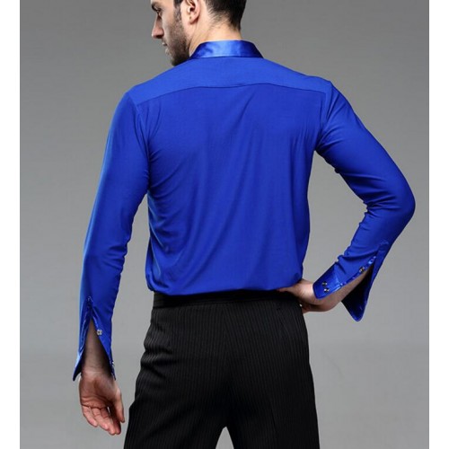 Men Latin Shirt Adult Latin Dance Tops Clothing For Dance Man Long Sleeve Dance Dress Waltz/Tanto/Rumba Dancewear ballroom dance